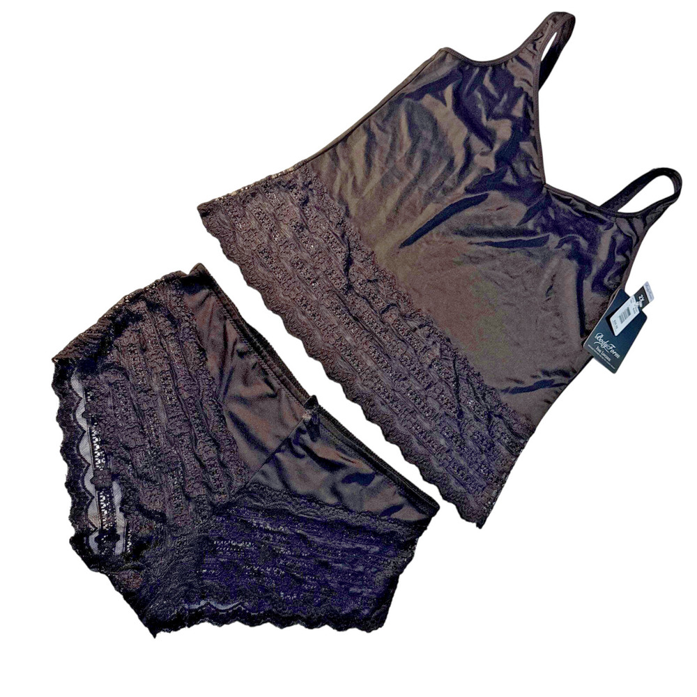 Body Form Fine Lingerie Black on black two piece 2XL NWT MSRP $30